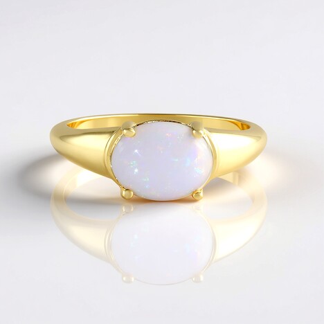 Anello in argento con Opale Australiano