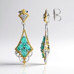 Orecchini in argento con Fluoroapatite Verde (Gems en Vogue)