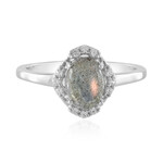 Bague en argent et Labradorite rose de Maniry