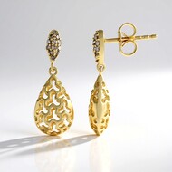 Orecchini in argento con Diamante Champagne I2 (Ornaments by de Melo)