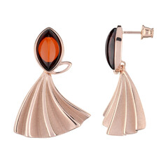 Baltischer Kirsch-Bernstein-Silberohrringe (dagen)