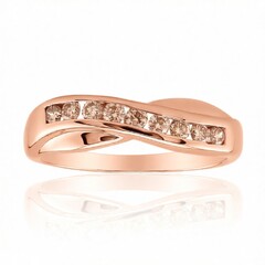 SI1 Argyle Rose De France Diamond Silver Ring