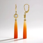 Orecchini in argento con Calcedonio Arancione (KM by Juwelo)