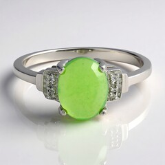 Anello in argento con Crisoprasio Imperiale