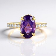Anillo en plata con Amatista de Marruecos