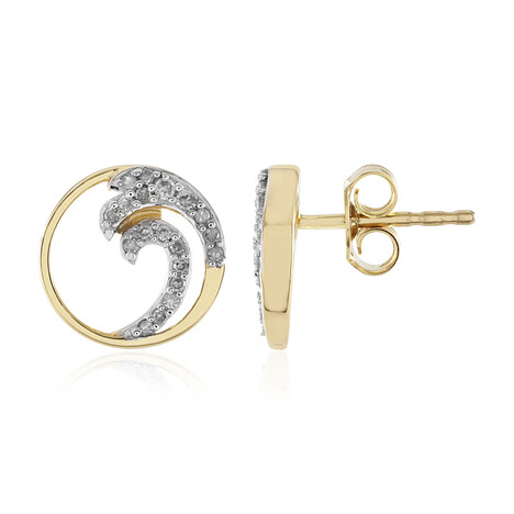 Zilveren oorbellen met I3 (J) Diamanten