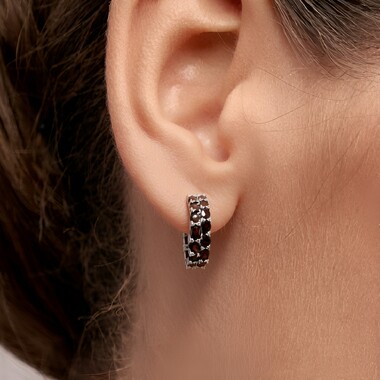 Pendientes en plata con Granate