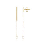 Weiße Süßwasserzuchtperlen-Silberohrringe