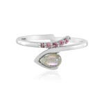 Anello in argento con Labradorite rosa Maniry