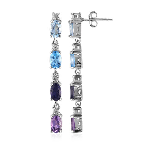 Edelstein-Silberohrringe