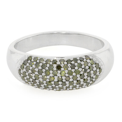 Anello placcato in platino con Diamante Fancy
