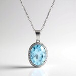 Collana in argento con Topazio Blu Cielo