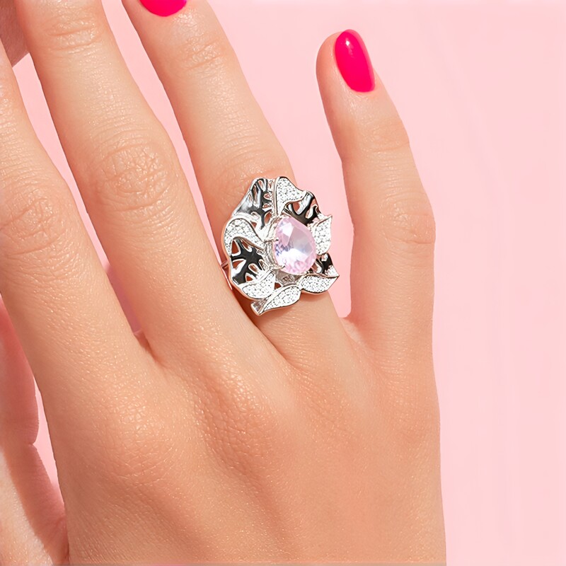 Anello in argento con Quarzo Lavanda (SAELOCANA)