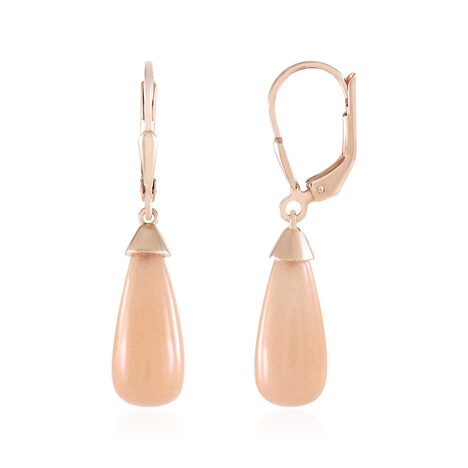 Pendientes en plata con Piedra de luna melocotón (KM by Juwelo)