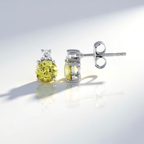 Orecchini in argento con Apatite Dorata