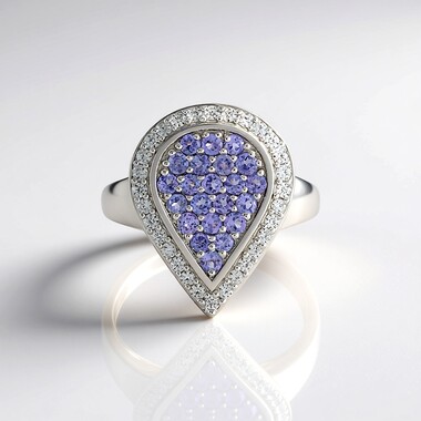 Anillo en plata con Tanzanita