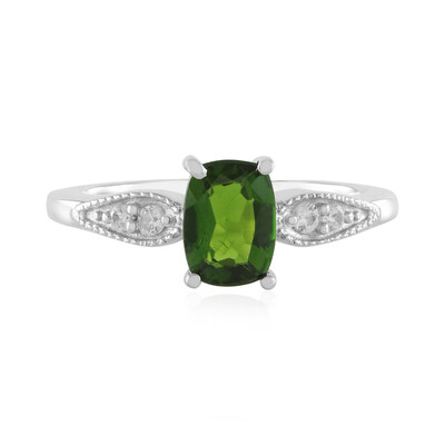 Bague en argent et Diopside de Russie