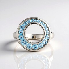 Anello in argento con Topazio Blu Svizzero
