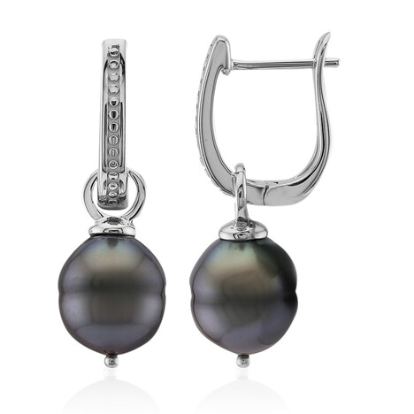 Tahitiperlen-Silberohrringe (TPC)