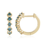 Blauer I2 Diamant-Goldohrringe