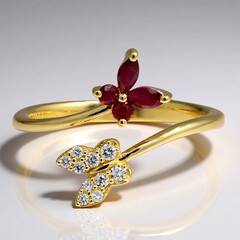 Anello in oro con Rubino Mozambico AAA