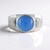 Anello da uomo in argento con Calcedonio Blu