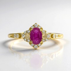 Anello in oro con Rubino Mozambico AAA