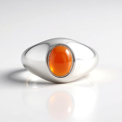Anello in argento con Onice Rossa