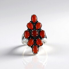 Anello in argento con Onice Rossa (Desert Chic)