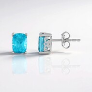 Orecchini in argento con Topazio Blu Paraiba (Gems en Vogue)