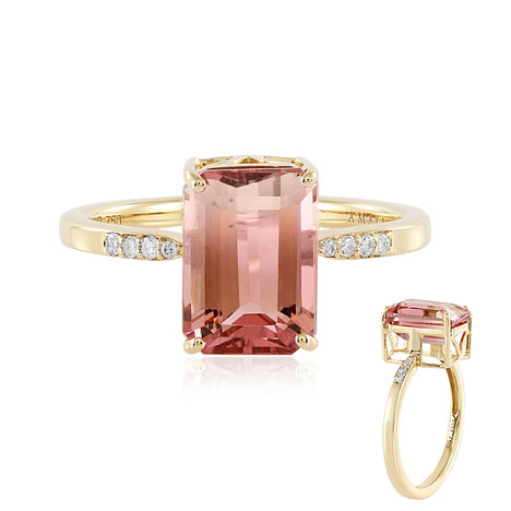 Gouden ring met een meerkleurige toermalijn (AMAYANI)