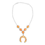 Collana in argento con Conchiglia di Ostrica Spinosa Arancione (Desert Chic)