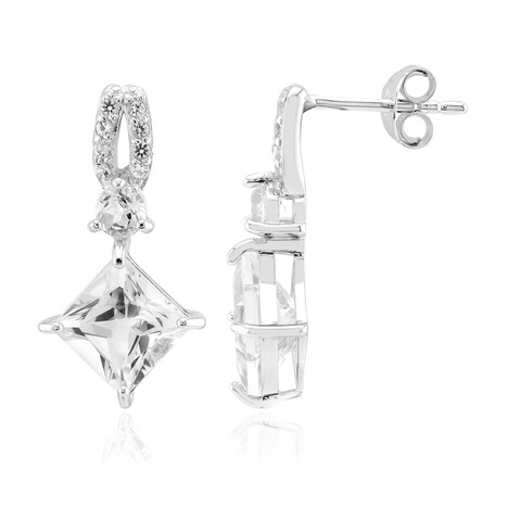 Orecchini in argento con Topazio Bianco