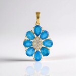Ciondolo in argento con Apatite Blu Neon