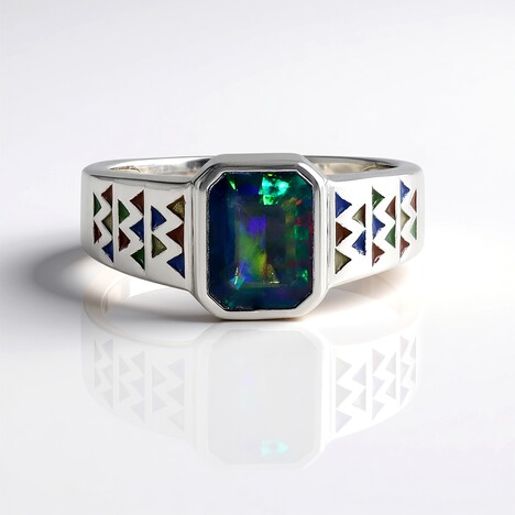 Anello in argento con Opale Mezezo (SAELOCANA)