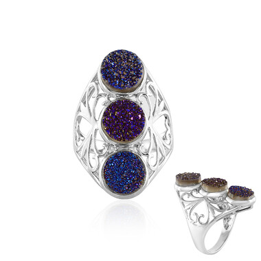 Glitzer-Achat-Silberring