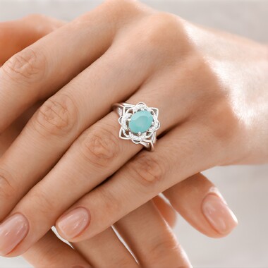 Grandidierite Silver Ring