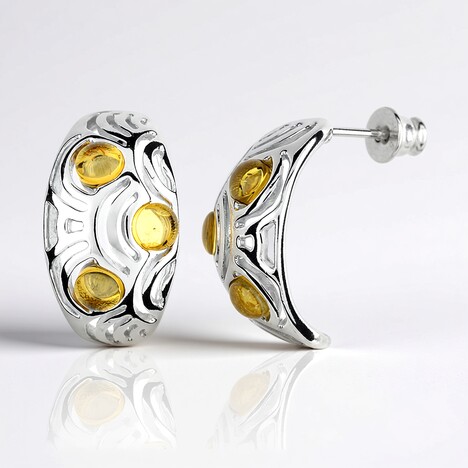 Orecchini in argento con Ambra Baltica Limone (dagen)