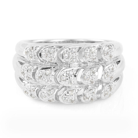 Anello in argento con Zaffiro Bianco