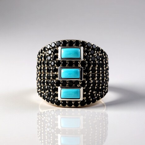 Anello in argento con Turchese Sleeping Beauty (Faszination Türkis)