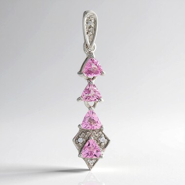 Pendentif en argent et Tourmaline cuprifère rose