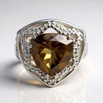 Anello in argento con Quarzo Fumè