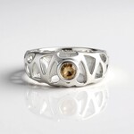 Anello in argento con Diamante Champagne I2 (Ornaments by de Melo)