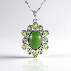 Collana in argento con Giada Canadese