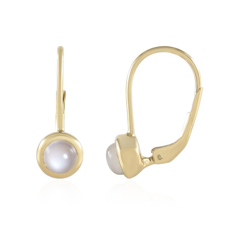 Zilveren oorbellen met witte maanstenen