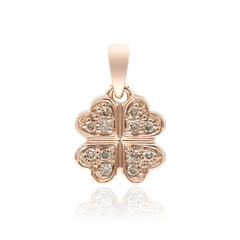 Gouden hanger met SI1 Argyle Rose De France Diamanten