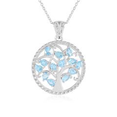 Collana in argento con Topazio Blu Svizzero