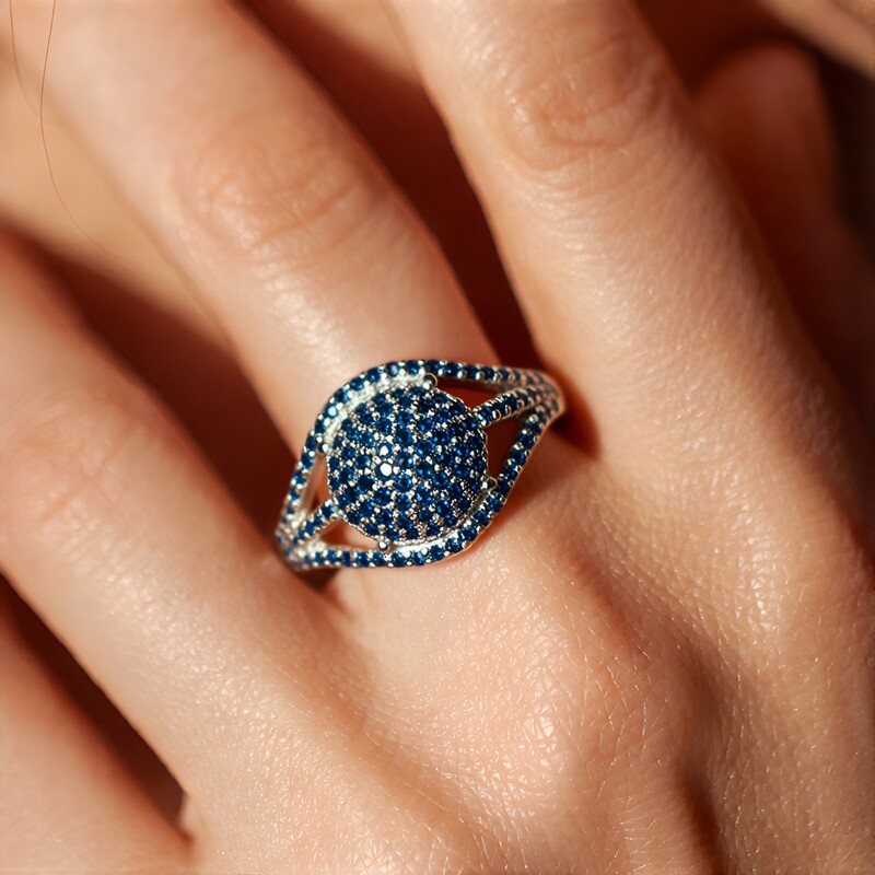 Fancy-Diamant-Silberring