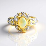 Anello in argento con Opale di Welo (Gems en Vogue)