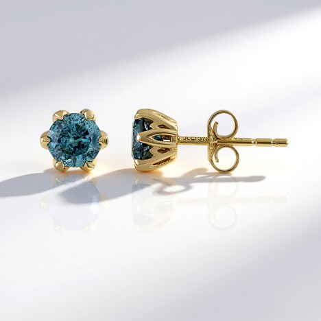 Orecchini in oro con Diamante Blu Cielo I2 (SUHANA)